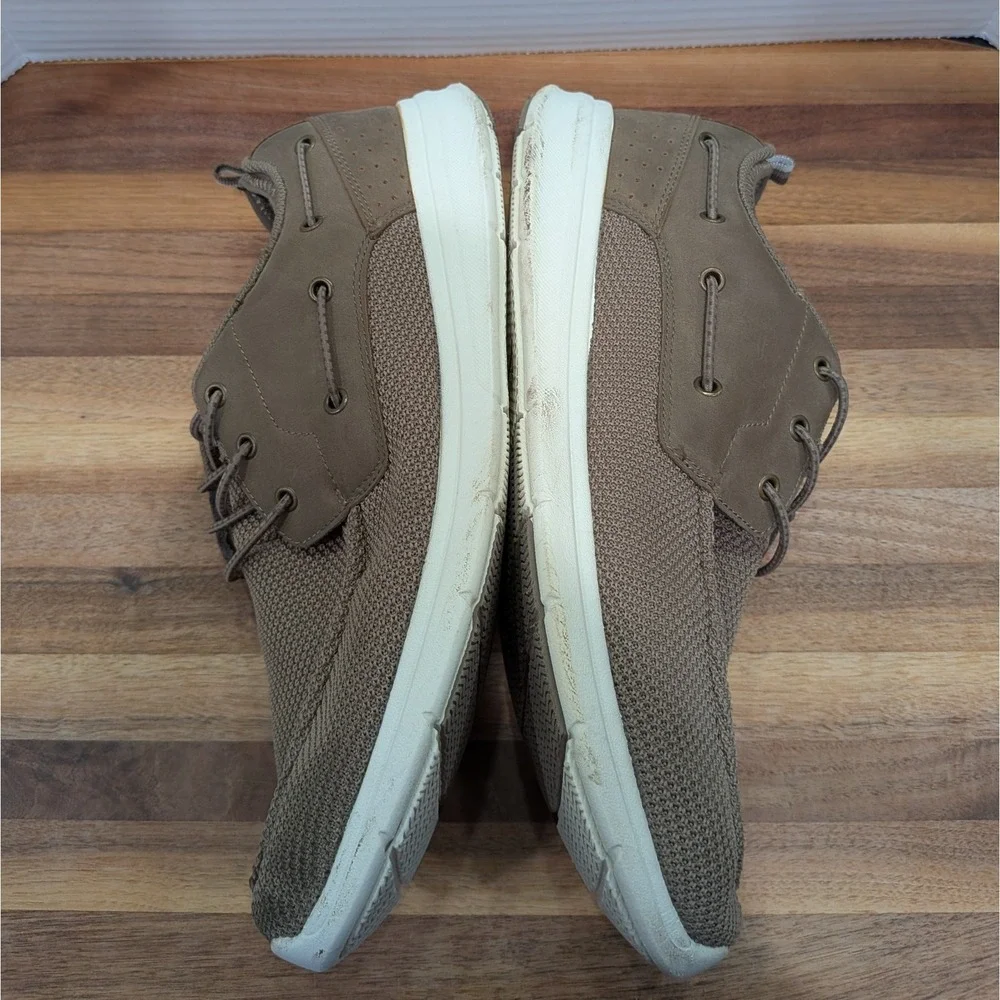 Magellan Outdoors Mahi II Boat‎ Shoes Men's 12 Light Brown Canvas Slip On Loafer